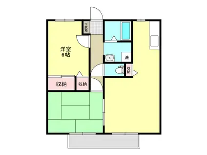 ジュネス結城 B棟(2LDK/2階)の間取り写真