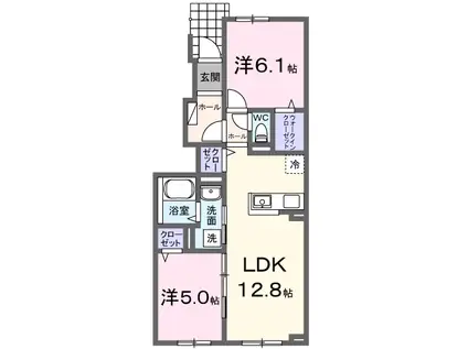 エス・スールVIII(2LDK/1階)の間取り写真