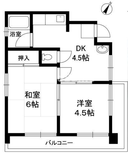 柳瀬マンション(2DK/3階)の間取り写真