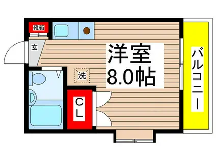 ナイスワン(ワンルーム/2階)の間取り写真