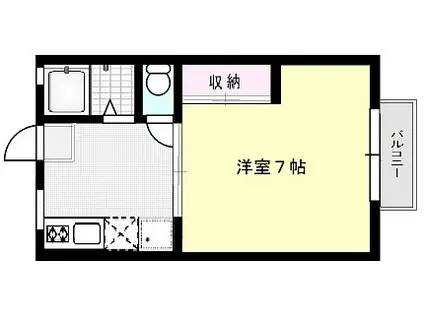 南新ハイツB棟(1K/1階)の間取り写真