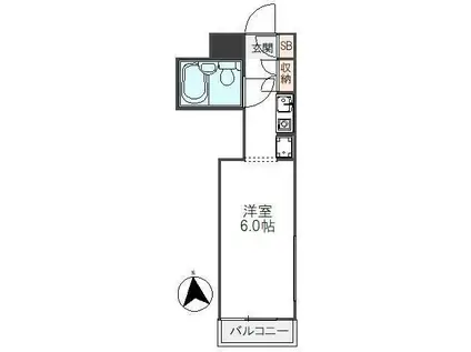 スカイコート生田(ワンルーム/1階)の間取り写真