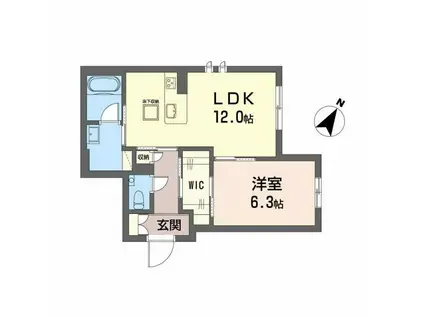 シャーメゾンエレガント(1LDK/1階)の間取り写真