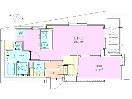 恵比寿レジデンス参番館(1LDK/9階)の間取り写真