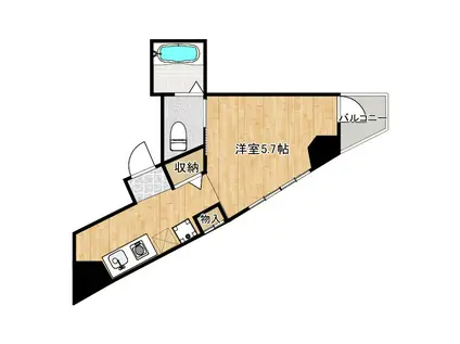 ロイヤルシティ赤羽岩淵(ワンルーム/2階)の間取り写真