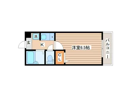 ウエストパークV(1K/2階)の間取り写真