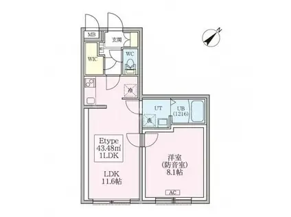 スカイラシクラス平和台(1LDK/4階)の間取り写真
