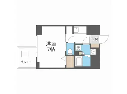 S-RESIDENCE難波大国町DEUX(1K/5階)の間取り写真