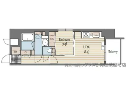 S-RESIDENCE天満橋AR(1LDK/10階)の間取り写真