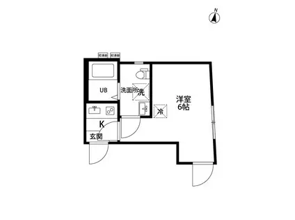 SBメゾン江北(1K/1階)の間取り写真
