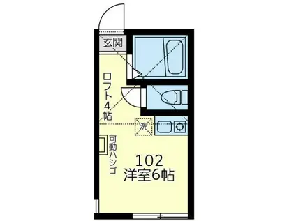ユナイト井土ヶ谷D・カリフォルニア(ワンルーム/2階)の間取り写真