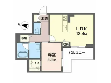 アトリエール北六番丁(1LDK/3階)の間取り写真