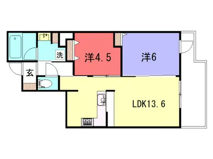 ロマンレジデンス(2LDK/3階)の間取り写真