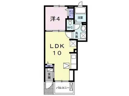 グランツ つつじが丘(1LDK/1階)の間取り写真