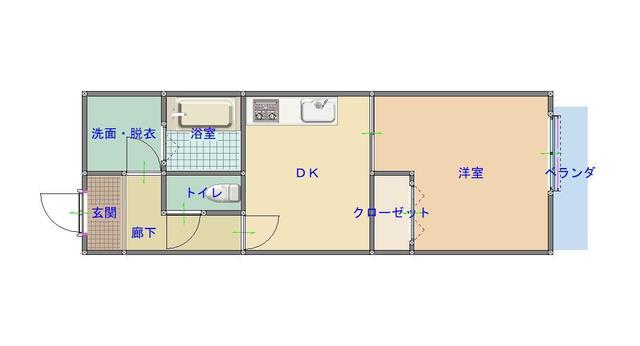 グランヒル7(1DK/5階)の間取り写真