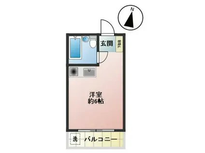 エステート田園(ワンルーム/2階)の間取り写真