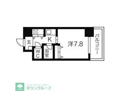 AXIS桜通内山(1K/2階)の間取り写真