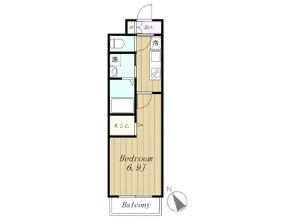 グランコモド小田急相模原(1K/4階)の間取り写真