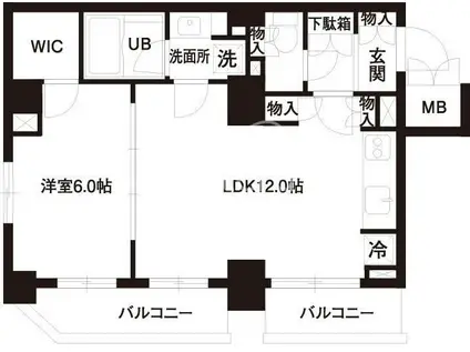 レジディア白金高輪(1LDK/9階)の間取り写真