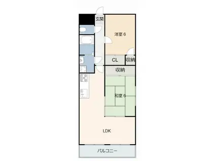 アミティエ(2LDK/4階)の間取り写真