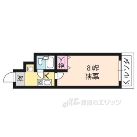 メロディハイム松原(1K/8階)の間取り写真