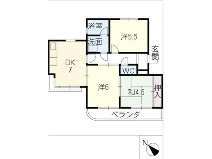 ニューあけぼのハイツ(3DK/3階)の間取り写真