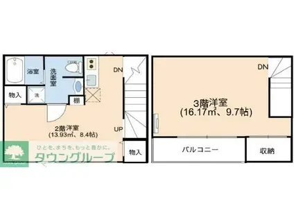 ベックアパートメント東川口(1LDK/2階)の間取り写真