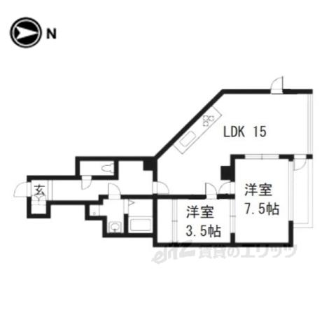 グランドメイソンセブン(2LDK/2階)の間取り写真
