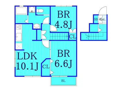エルメゾンネクスト(2LDK/2階)の間取り写真