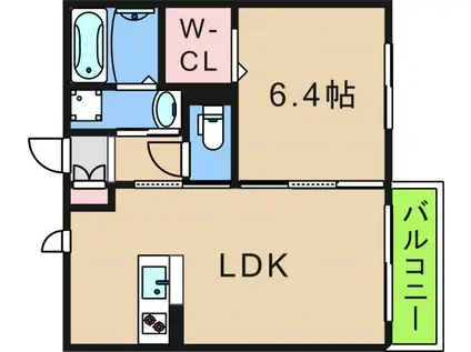 シャーメゾンウエストケープ(1LDK/1階)の間取り写真