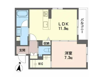 マグノリア上杉(1LDK/2階)の間取り写真