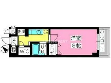 コスモコート(1K/4階)の間取り写真