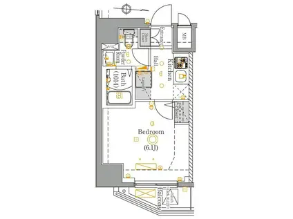 AZEST亀有(1K/12階)の間取り写真