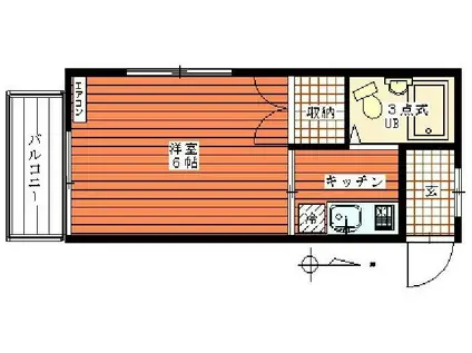 桑ハイツ(1K/1階)の間取り写真