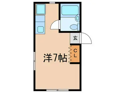ルックハイツ(ワンルーム/1階)の間取り写真