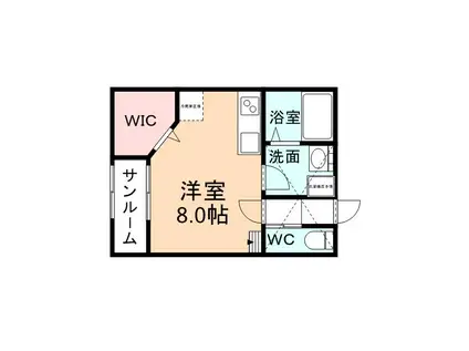 グランシエル(ワンルーム/2階)の間取り写真