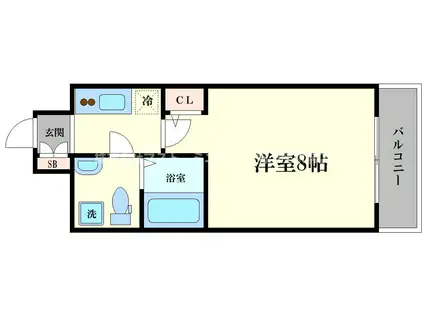 BASE NAMIYOKE(1K/6階)の間取り写真