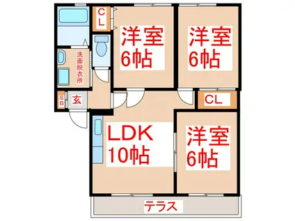 GRACIAS 壱番館(3LDK/1階)の間取り写真