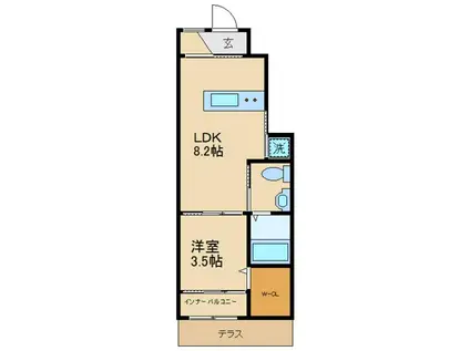 スフィーダ(1LDK/1階)の間取り写真