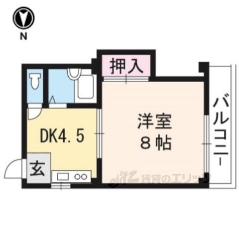 メゾン桃栄(1DK/2階)の間取り写真