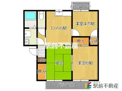 ハミング雅III(3DK/1階)の間取り写真