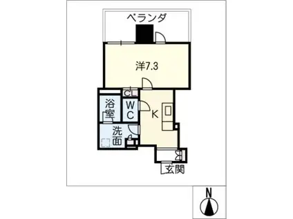 ジョイフル岐阜駅 カーサ・イースト(1K/19階)の間取り写真