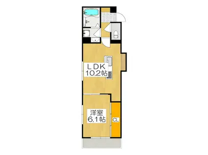 D-ROOM壬生森町(1LDK/1階)の間取り写真