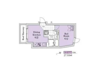 EXAM代々木八幡501(1DK/5階)の間取り写真