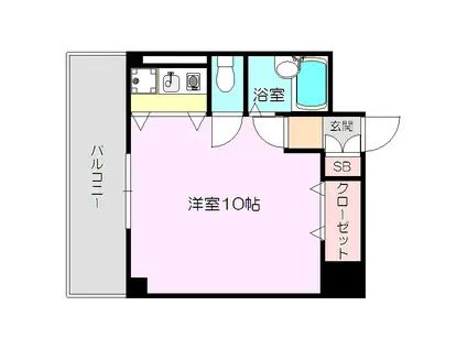 ヴィスペースワン(ワンルーム/6階)の間取り写真