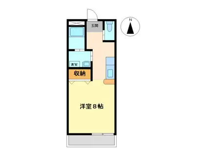 シャルマン(ワンルーム/1階)の間取り写真