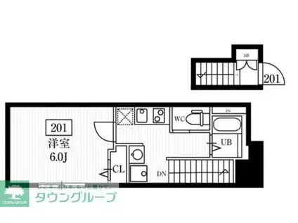 ミハス西永福(1K/2階)の間取り写真