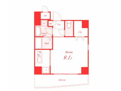 ビエンツ杉田(1K/3階)の間取り写真