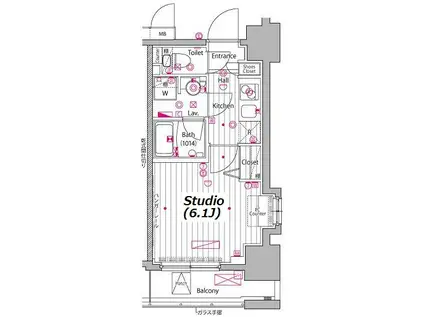 ガーラ・プレシャス川崎(1K/10階)の間取り写真