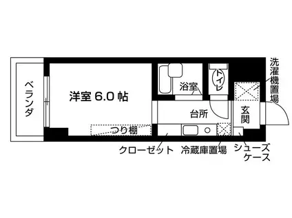 スチューデントハイツ前原(1K/2階)の間取り写真